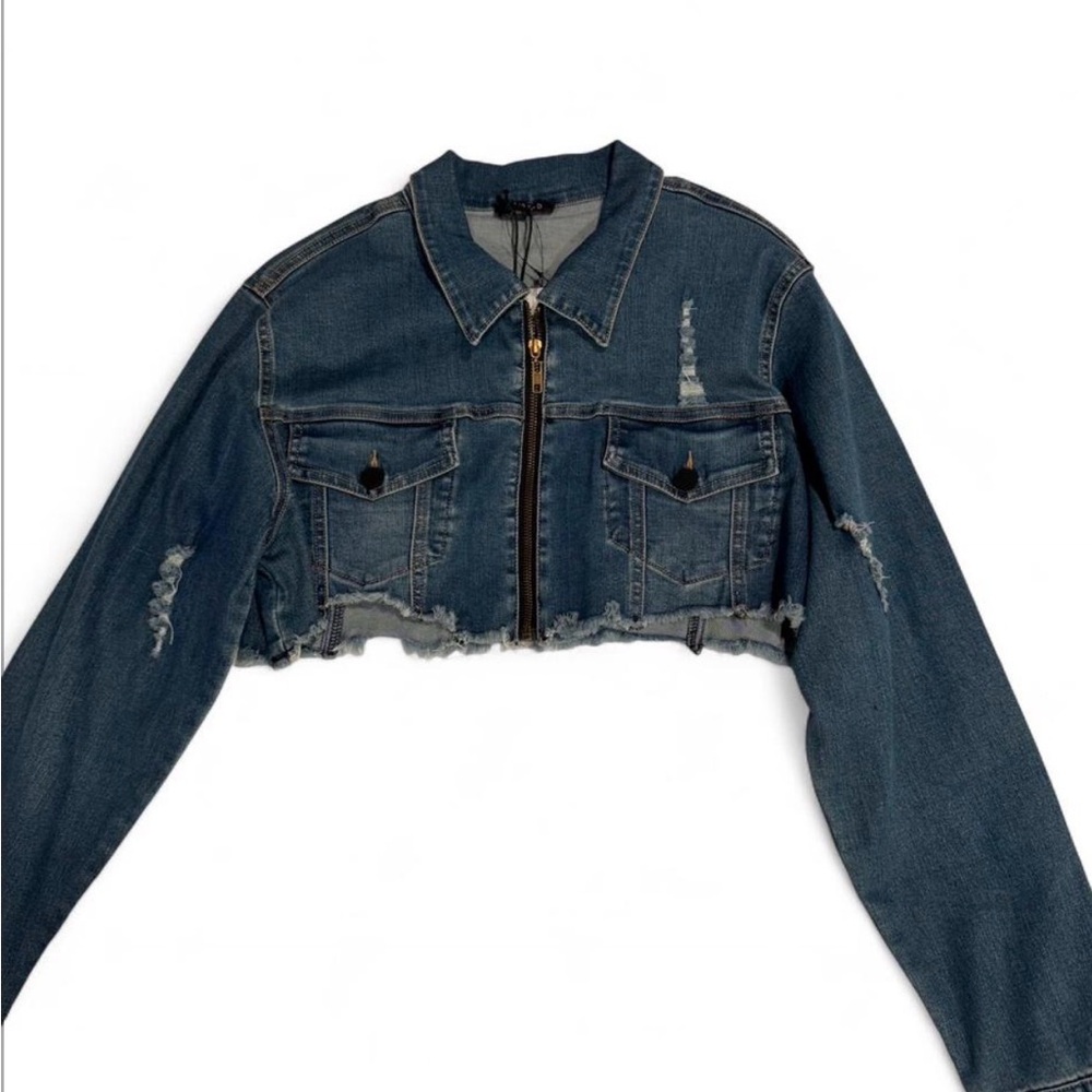 Women's Distressed Blue Jean Jacket
